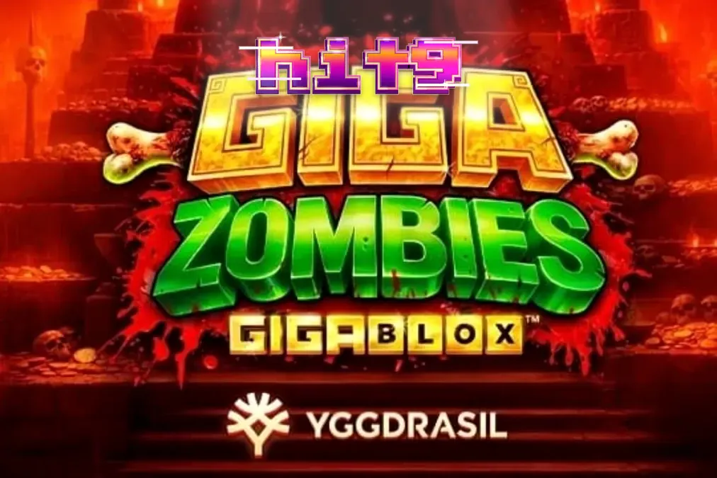 Seorang koboi wanita berhadapan dengan gerombolan zombie di depan kuil Mayan kuno dalam slot Giga Zombies.